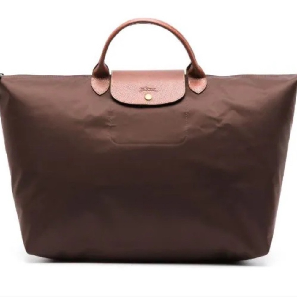 Longchamp Le Pliage XL Top Handle Folding Tote Bag - Chocolate Brown
